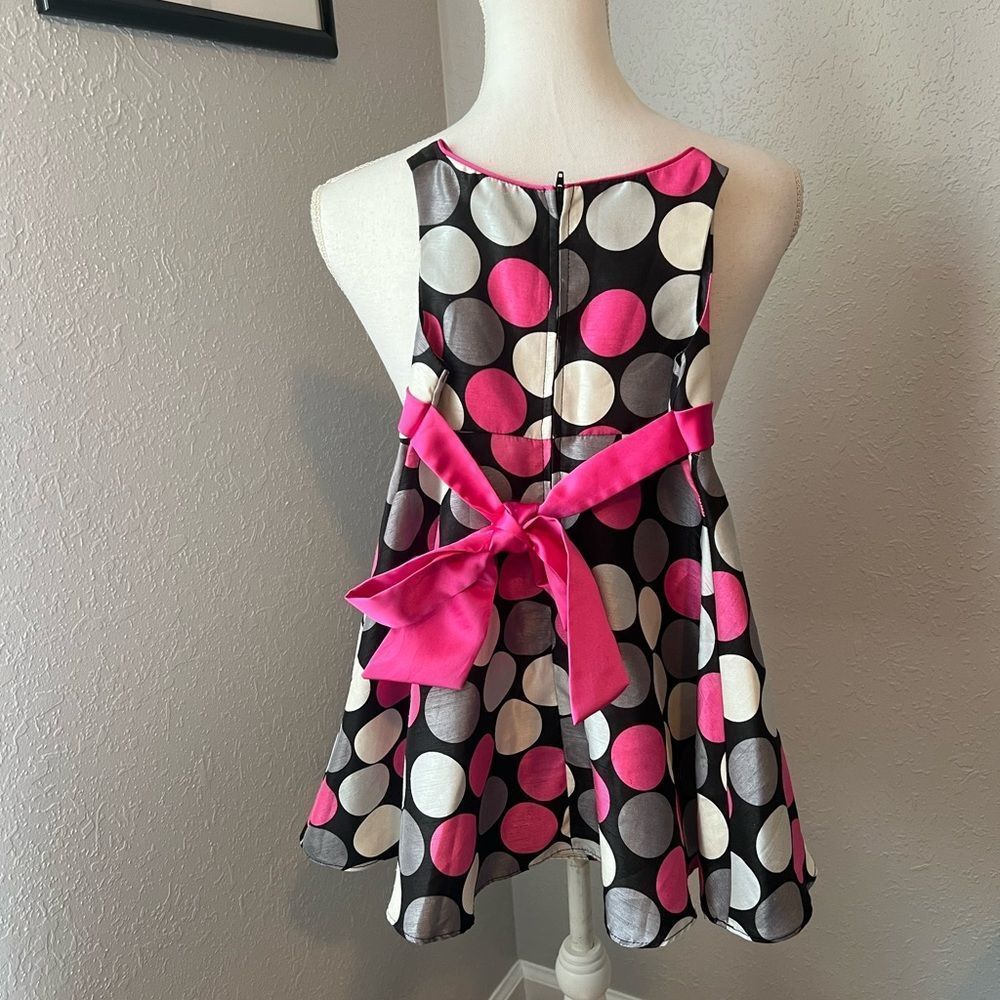 Iris & Ivy Black with Pink Polka Dots Dress Size 3T - Picture 5 of 5